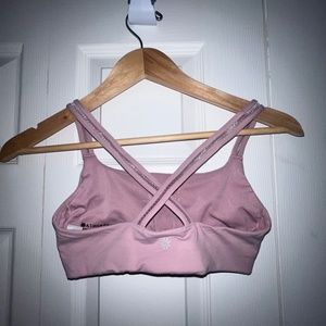 Athleta Pink Criss Cross Sporta Bra XS Extra Small